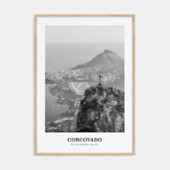 Corcovado Portrait B&W Poster