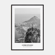 Corcovado Portrait B&W Poster