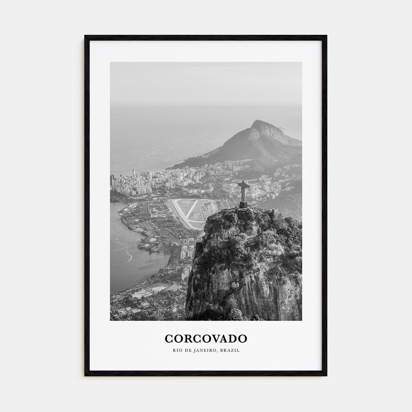 Corcovado Portrait B&W Poster