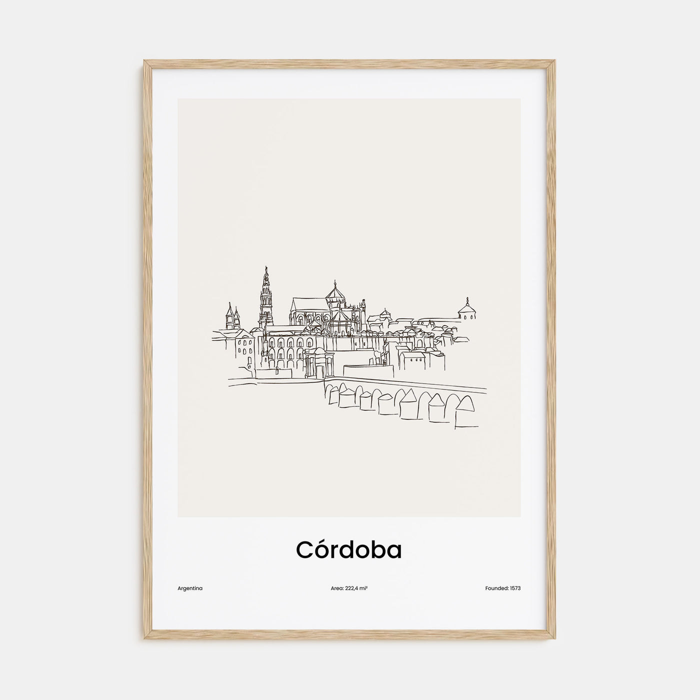 Córdoba, Argentina Drawn Poster