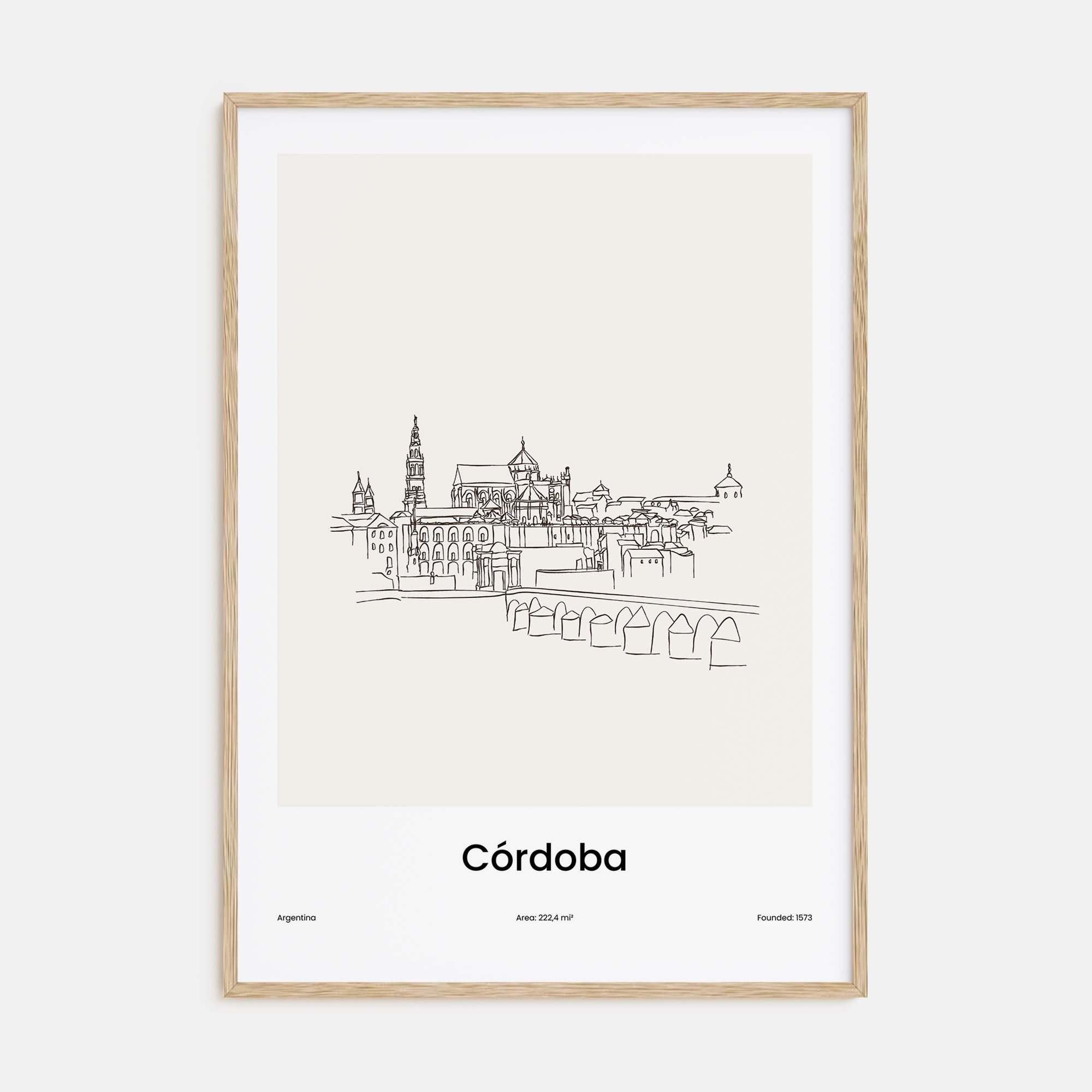 Córdoba, Argentina Drawn Poster