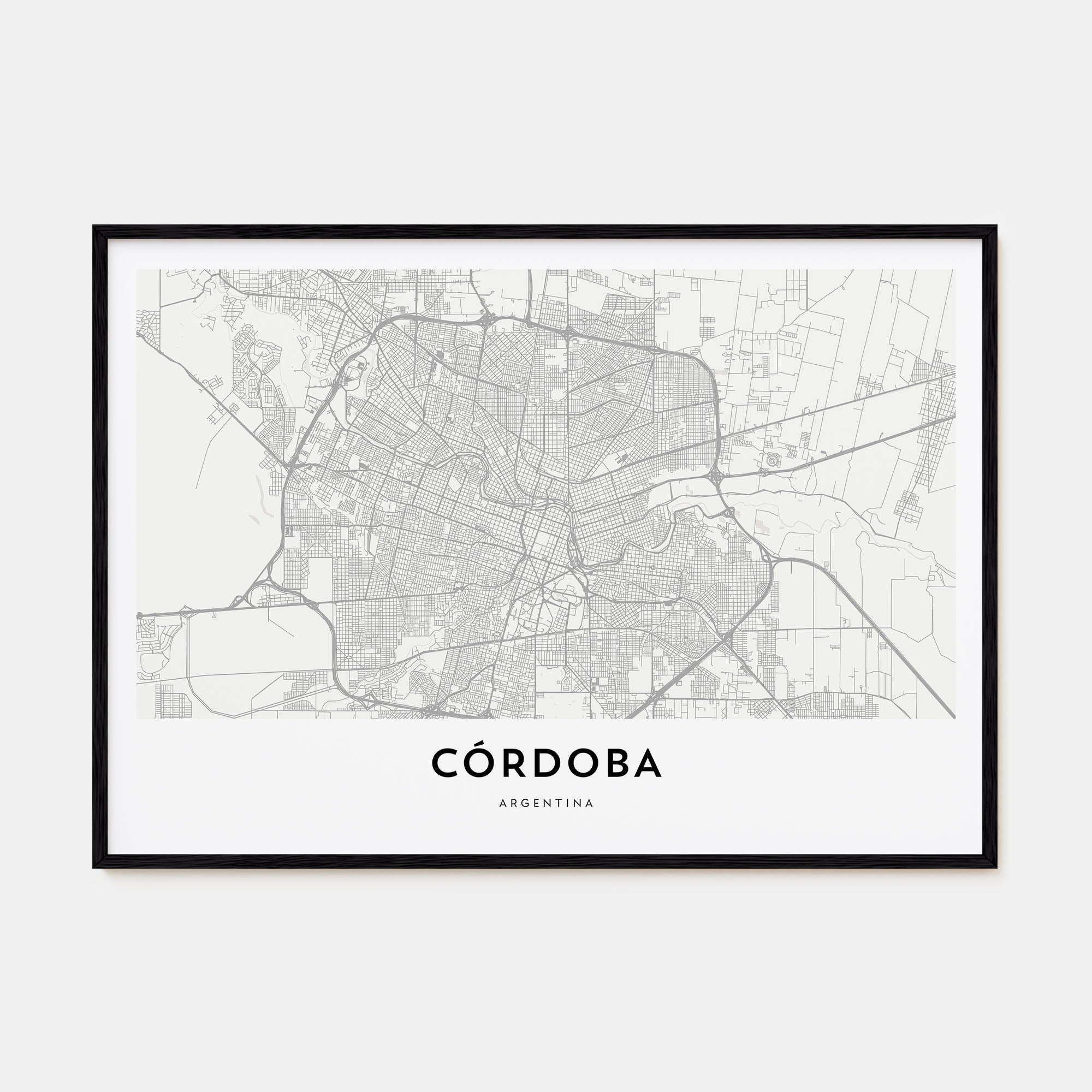 Córdoba, Argentina Map Landscape Poster