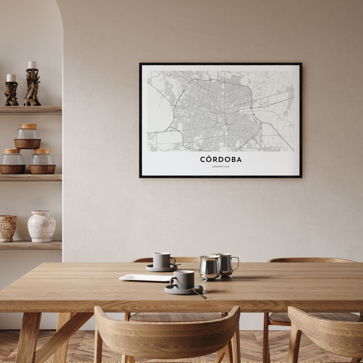 Córdoba, Argentina Map Landscape Poster