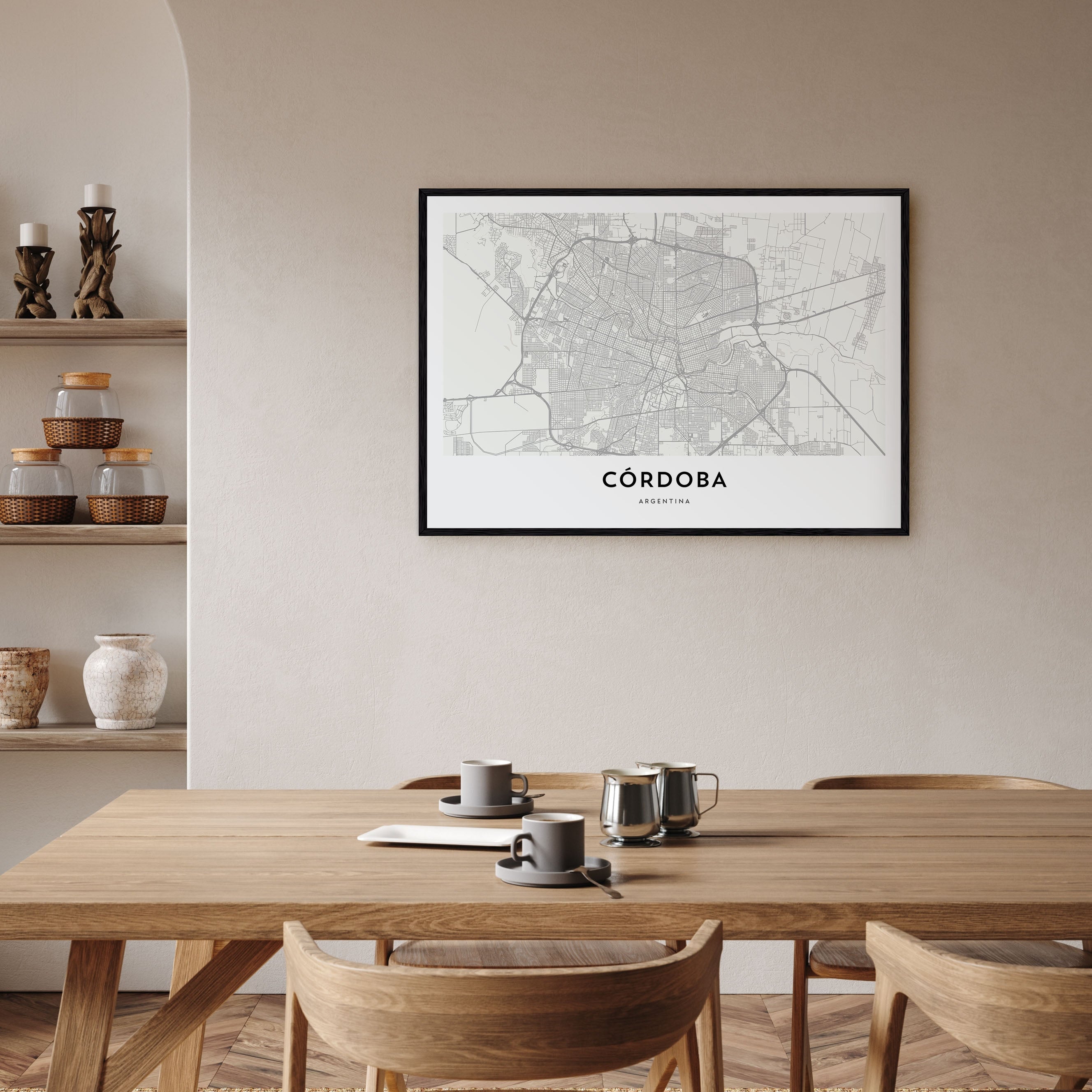 Córdoba, Argentina Map Landscape Poster