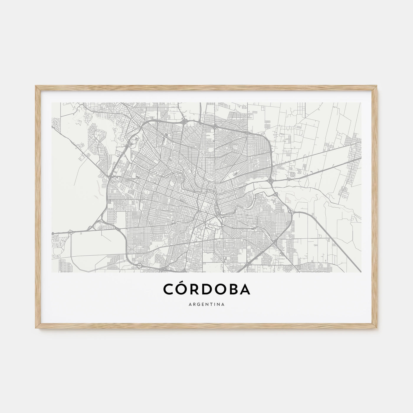 Córdoba, Argentina Map Landscape Poster