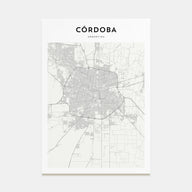 Córdoba, Argentina Map Portrait Poster