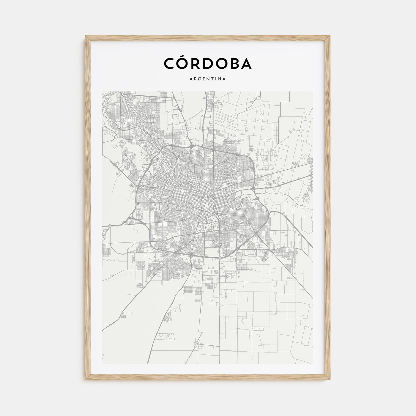 Córdoba, Argentina Map Portrait Poster
