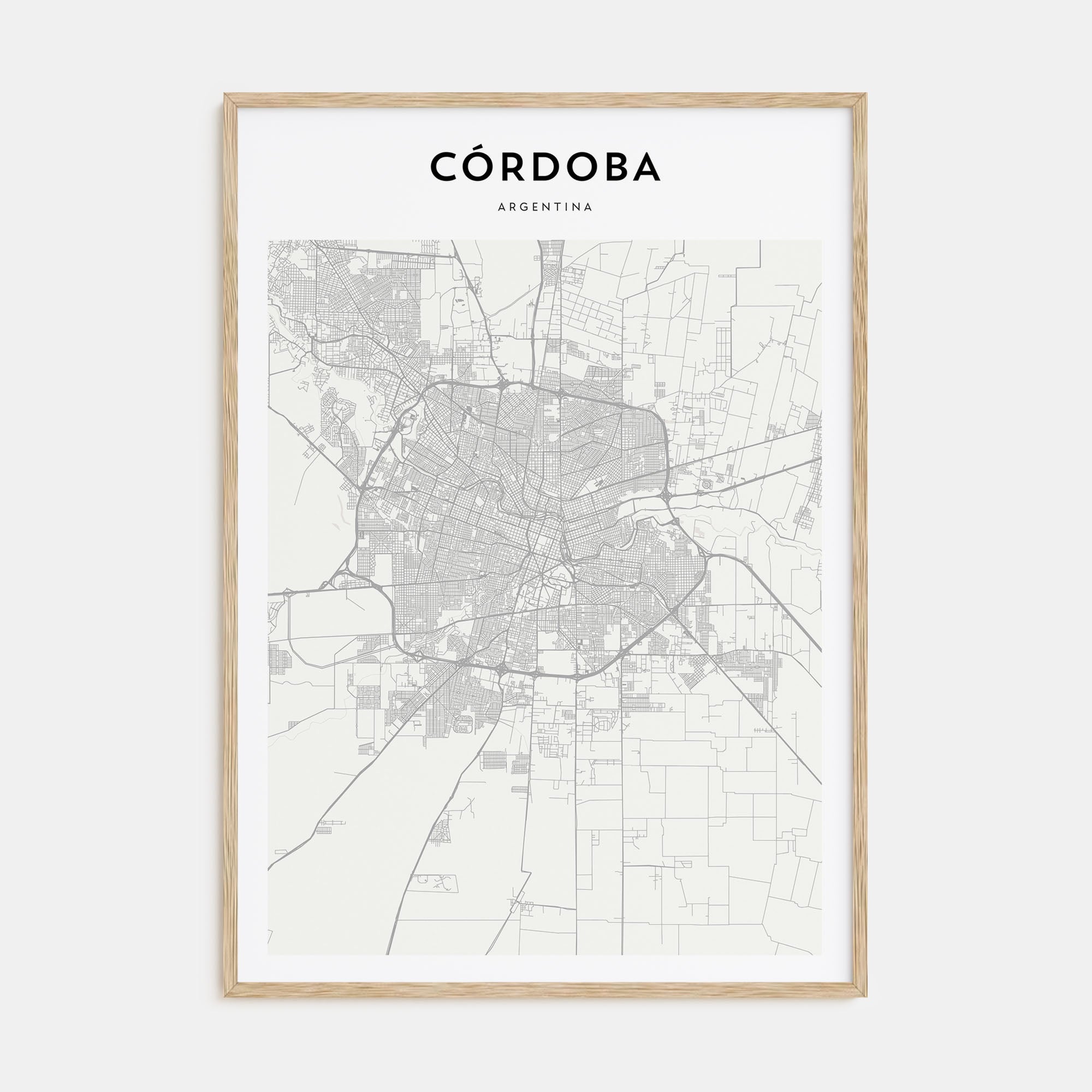 Córdoba, Argentina Map Portrait Poster