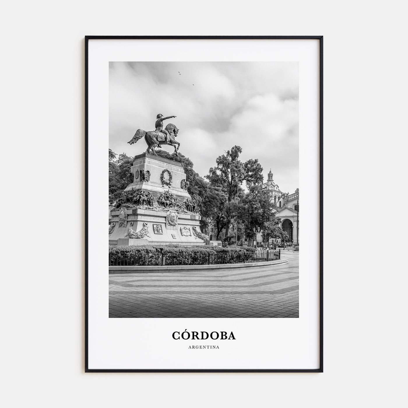 Córdoba, Argentina Portrait B&W Poster