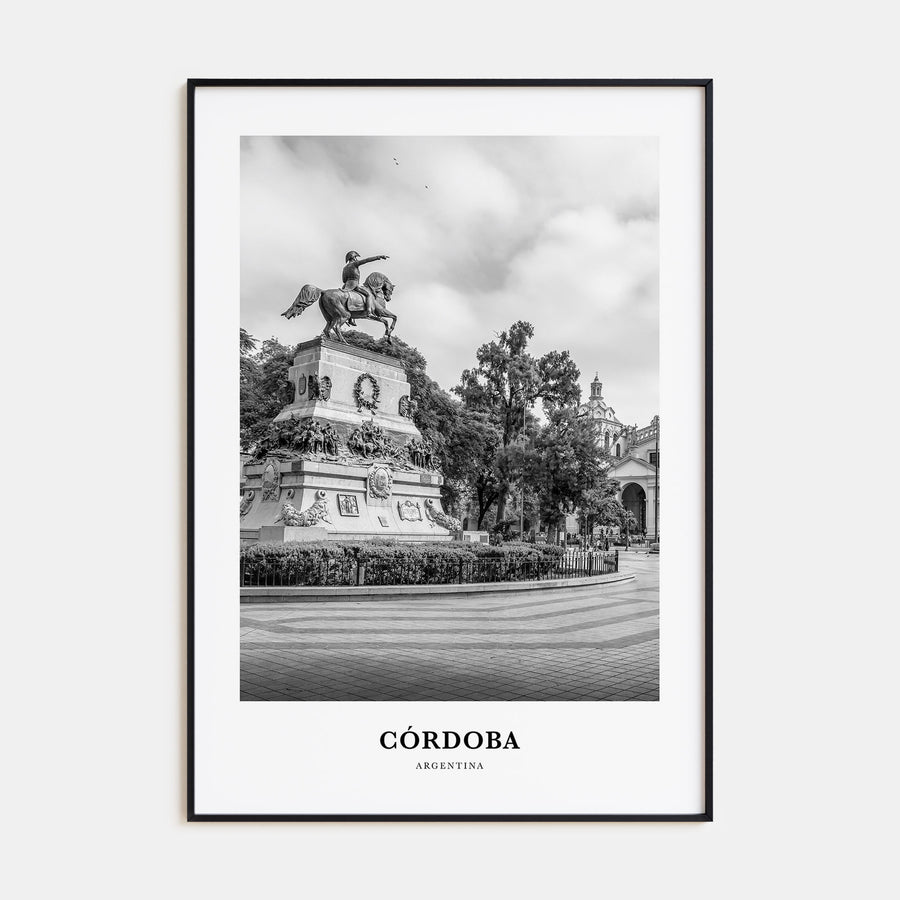 Córdoba, Argentina Portrait B&W Poster