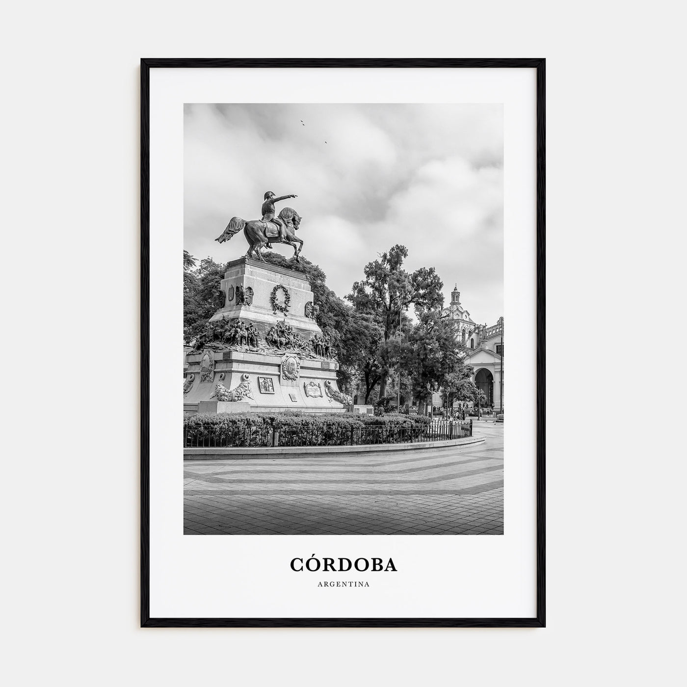 Córdoba, Argentina Portrait B&W Poster
