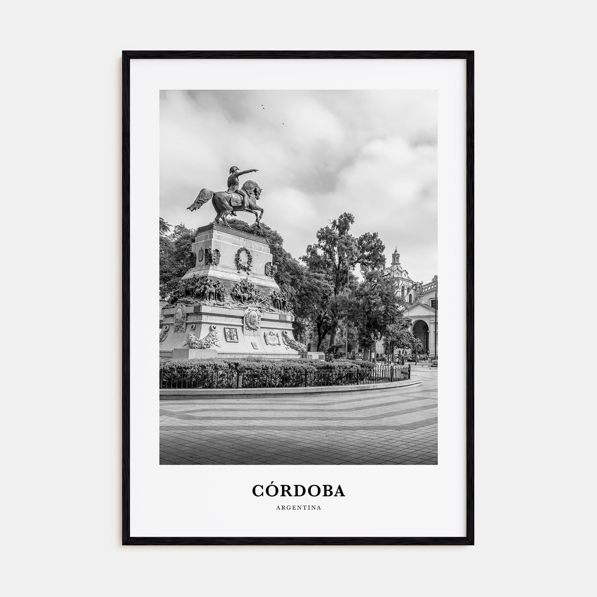 Córdoba, Argentina Portrait B&W Poster