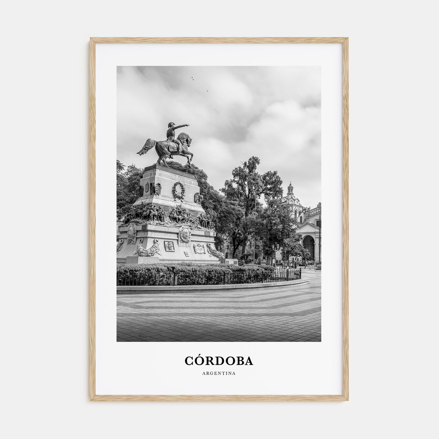 Córdoba, Argentina Portrait B&W Poster