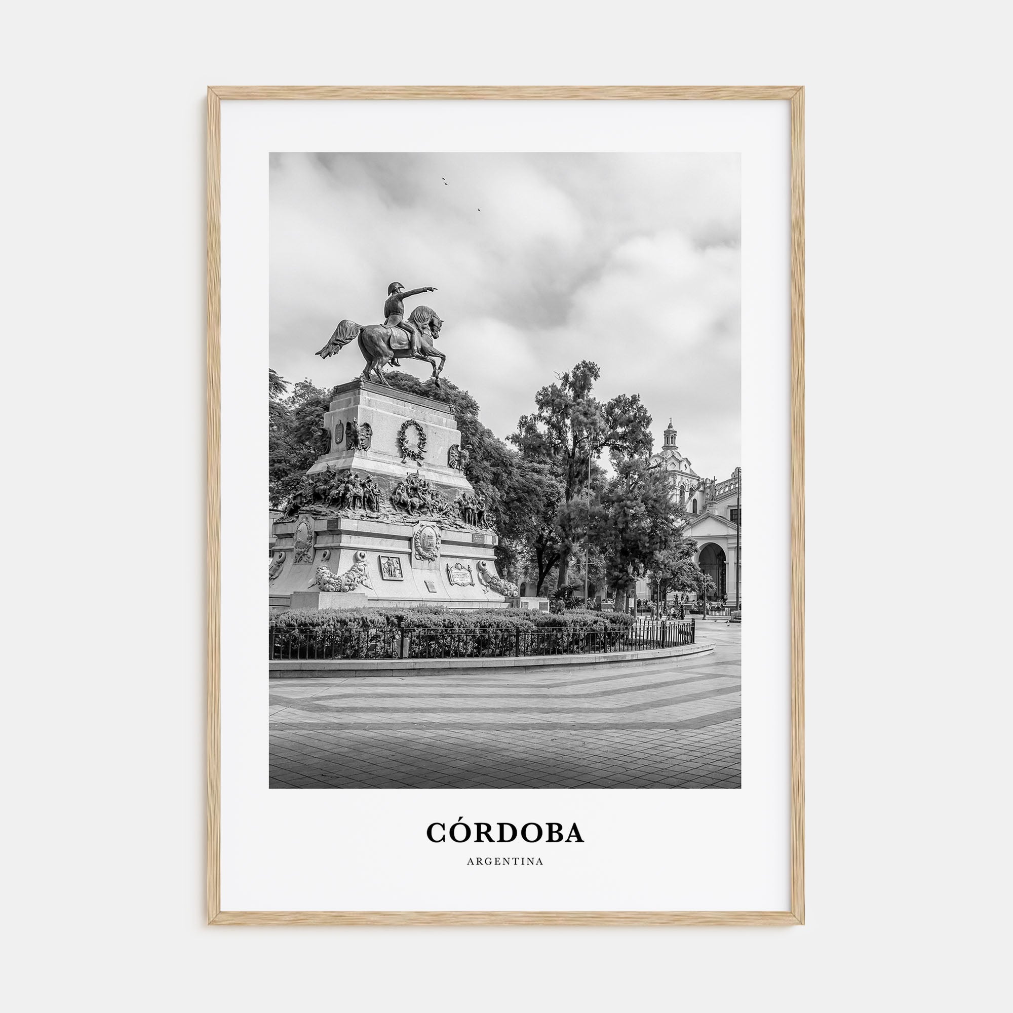 Córdoba, Argentina Portrait B&W Poster