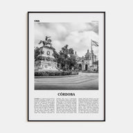 Córdoba, Argentina Travel B&W Poster