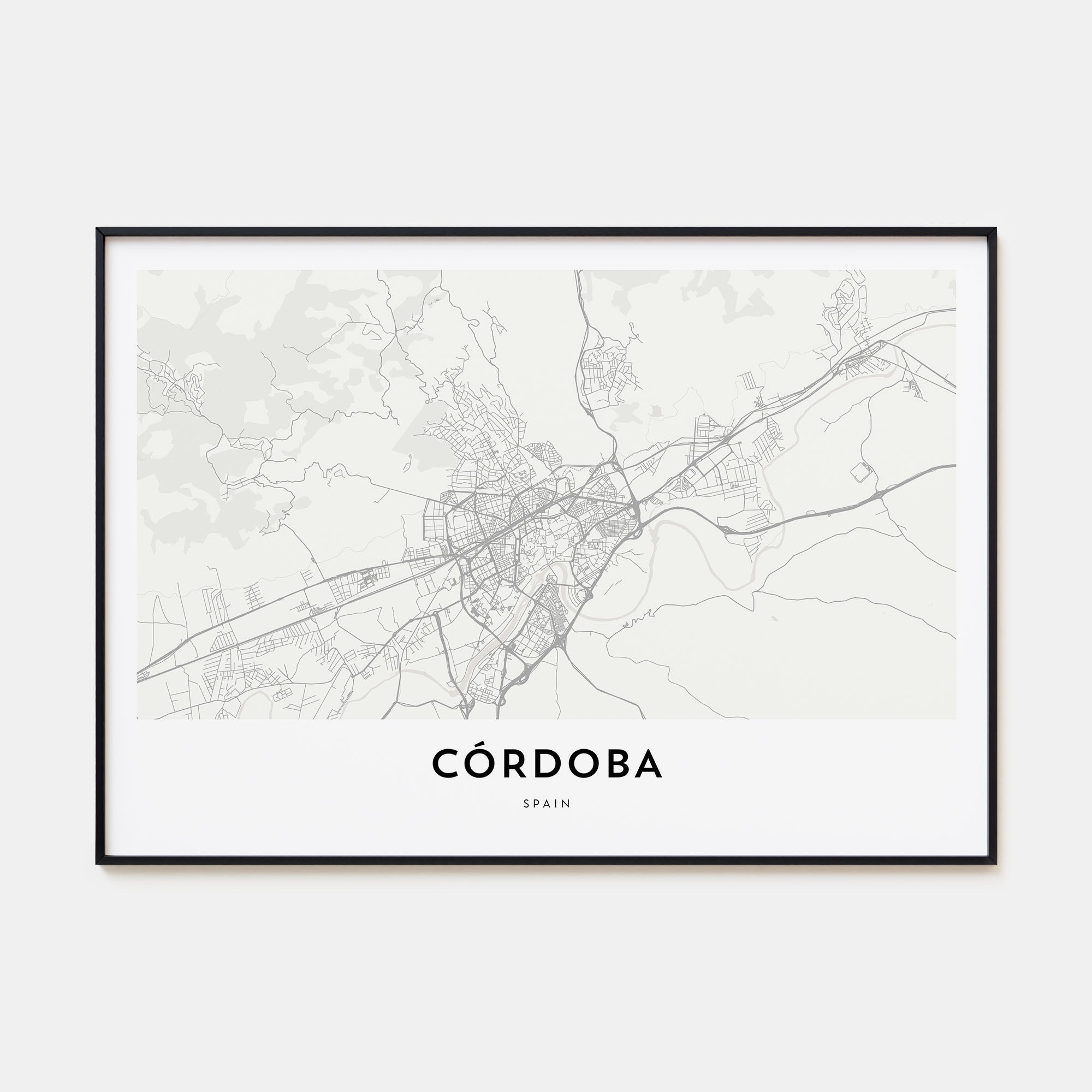 Córdoba, Spain Map Landscape Poster