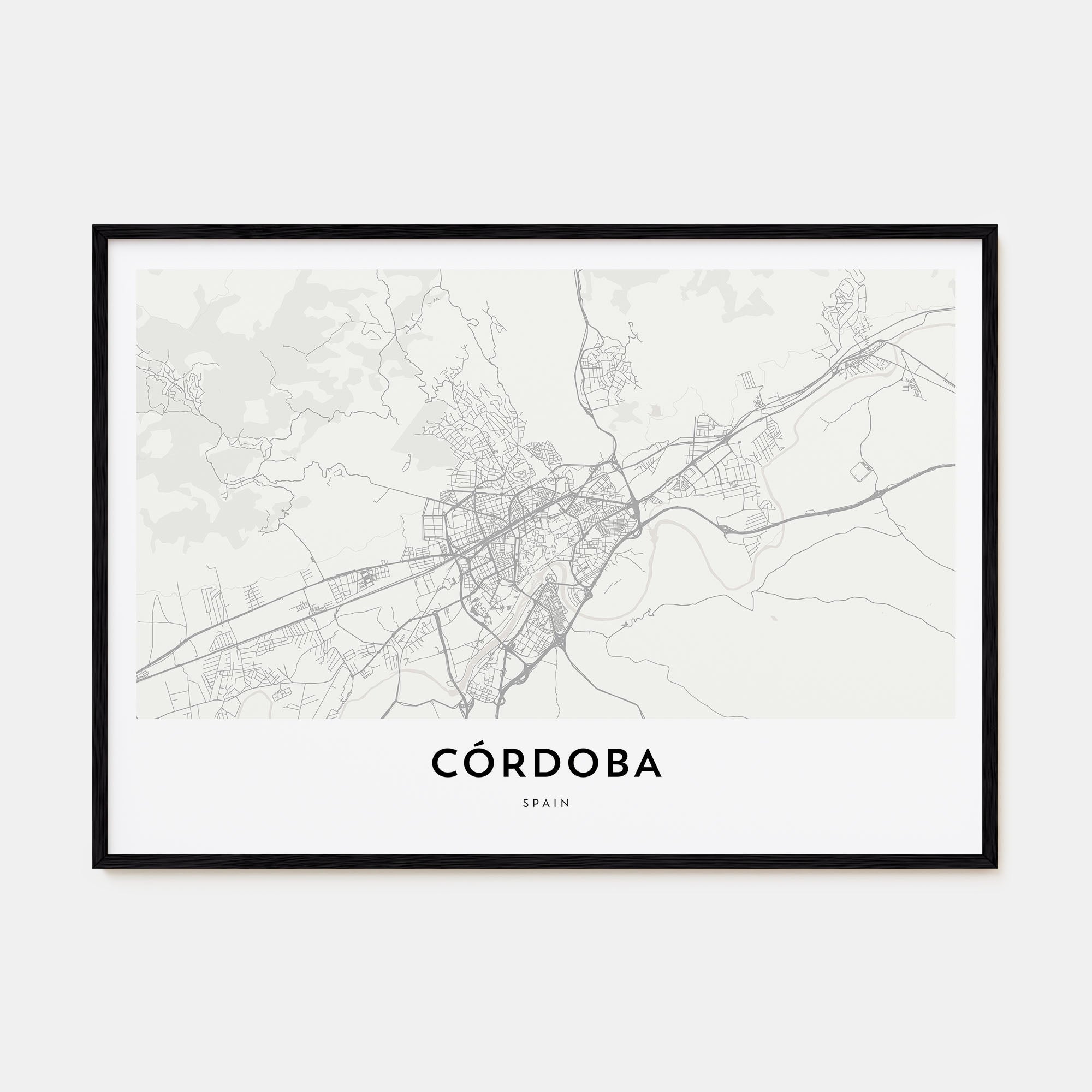 Córdoba, Spain Map Landscape Poster