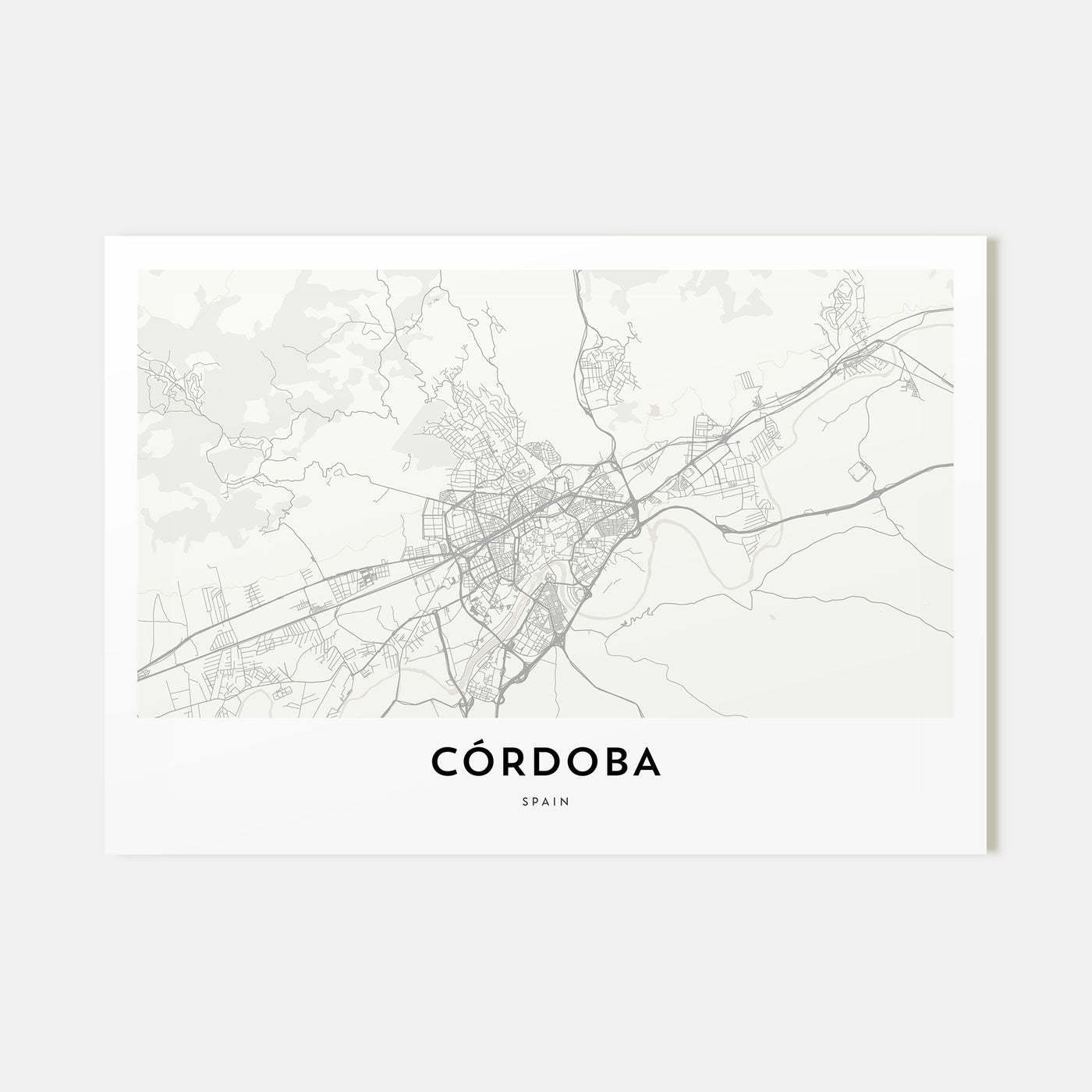 Córdoba, Spain Map Landscape Poster