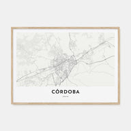 Córdoba, Spain Map Landscape Poster