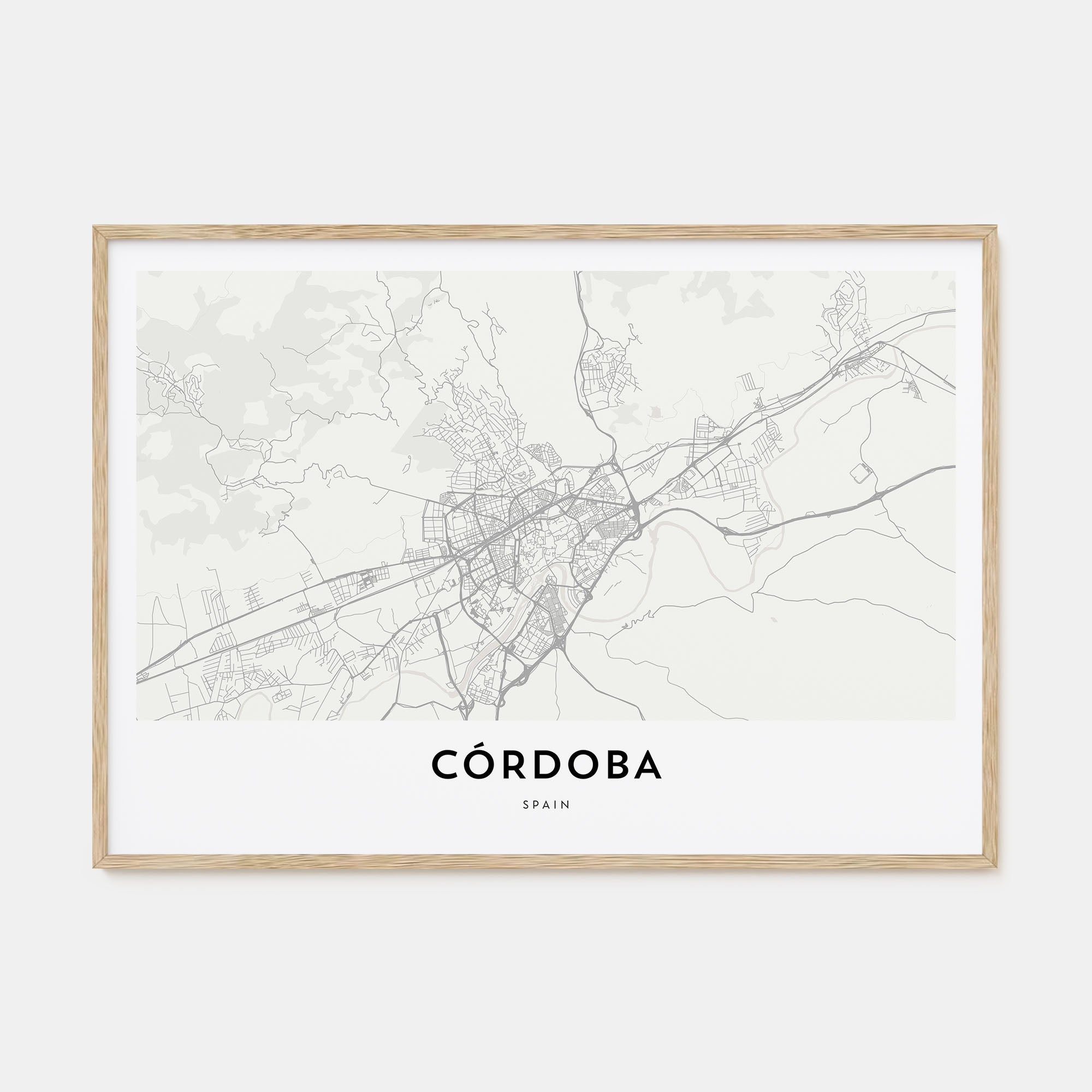 Córdoba, Spain Map Landscape Poster