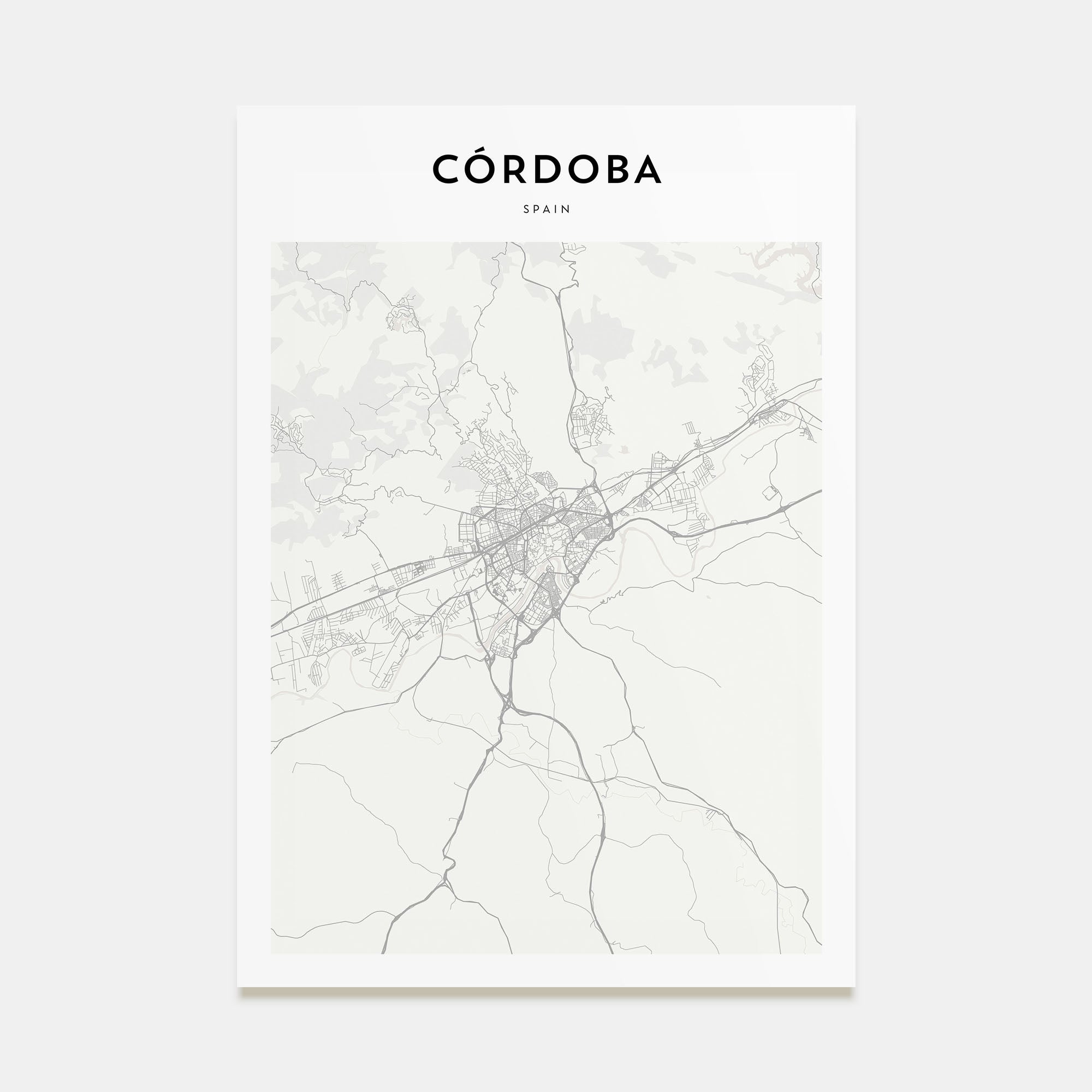 Córdoba, Spain Map Portrait Poster