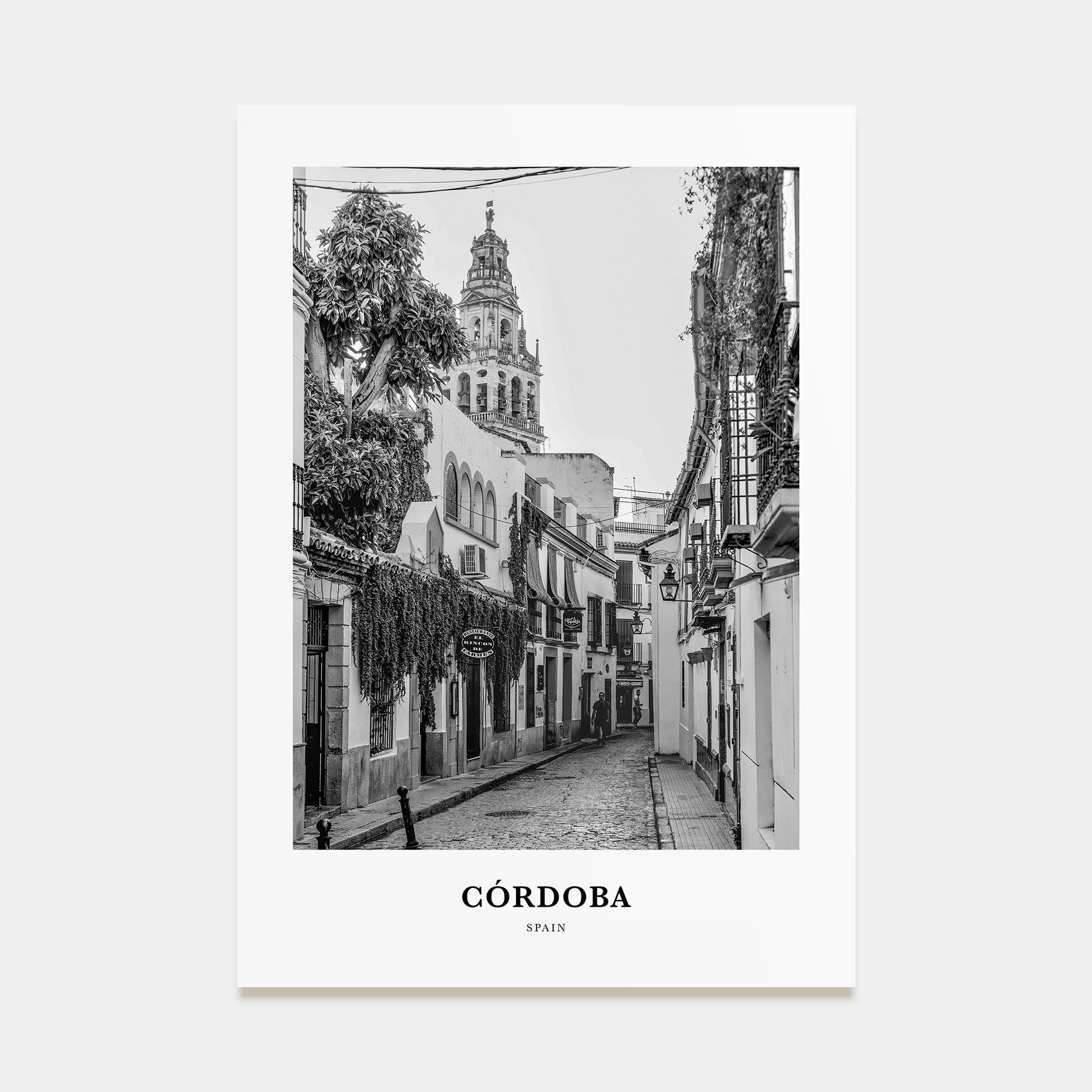 Córdoba, Spain Portrait B&W Poster