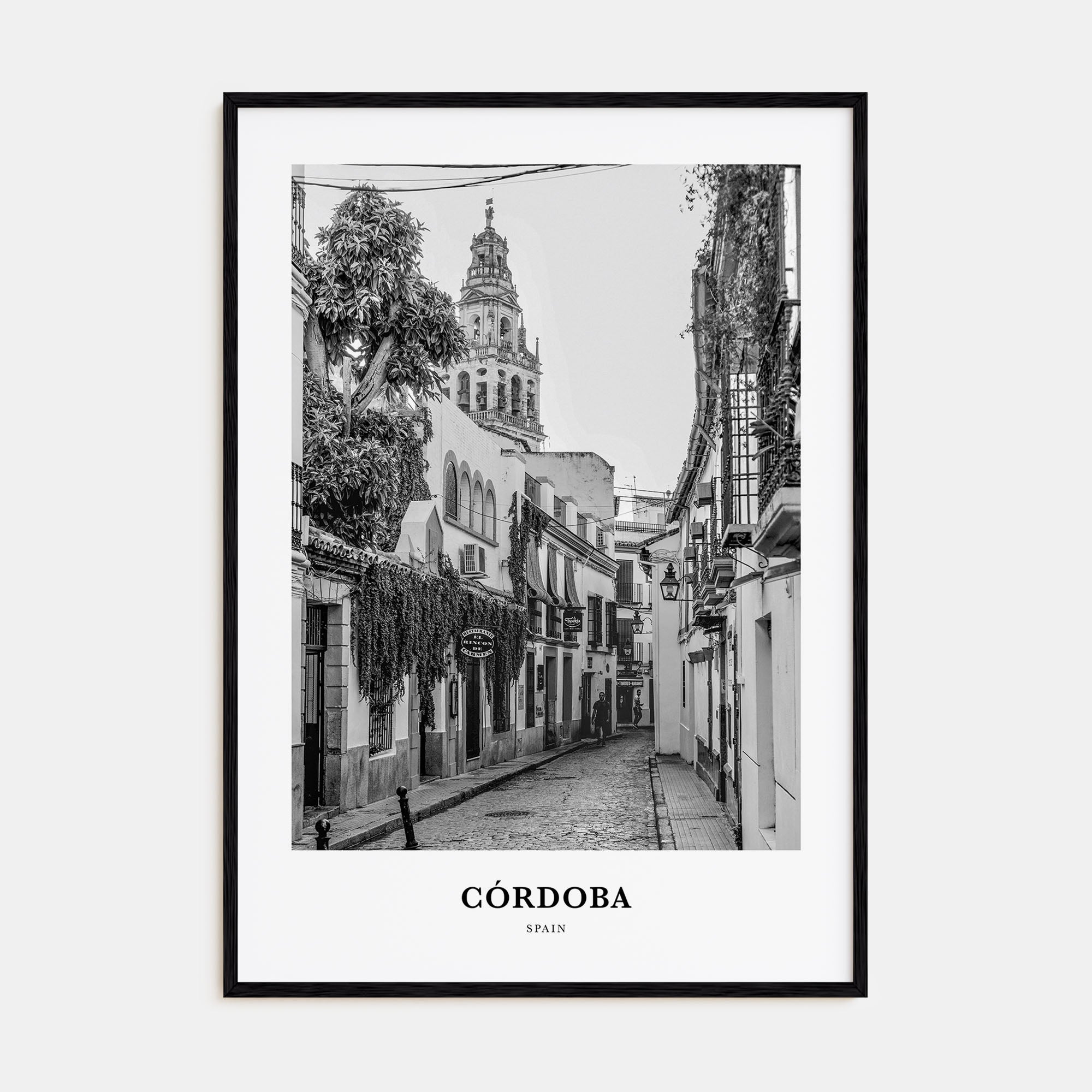 Córdoba, Spain Portrait B&W Poster