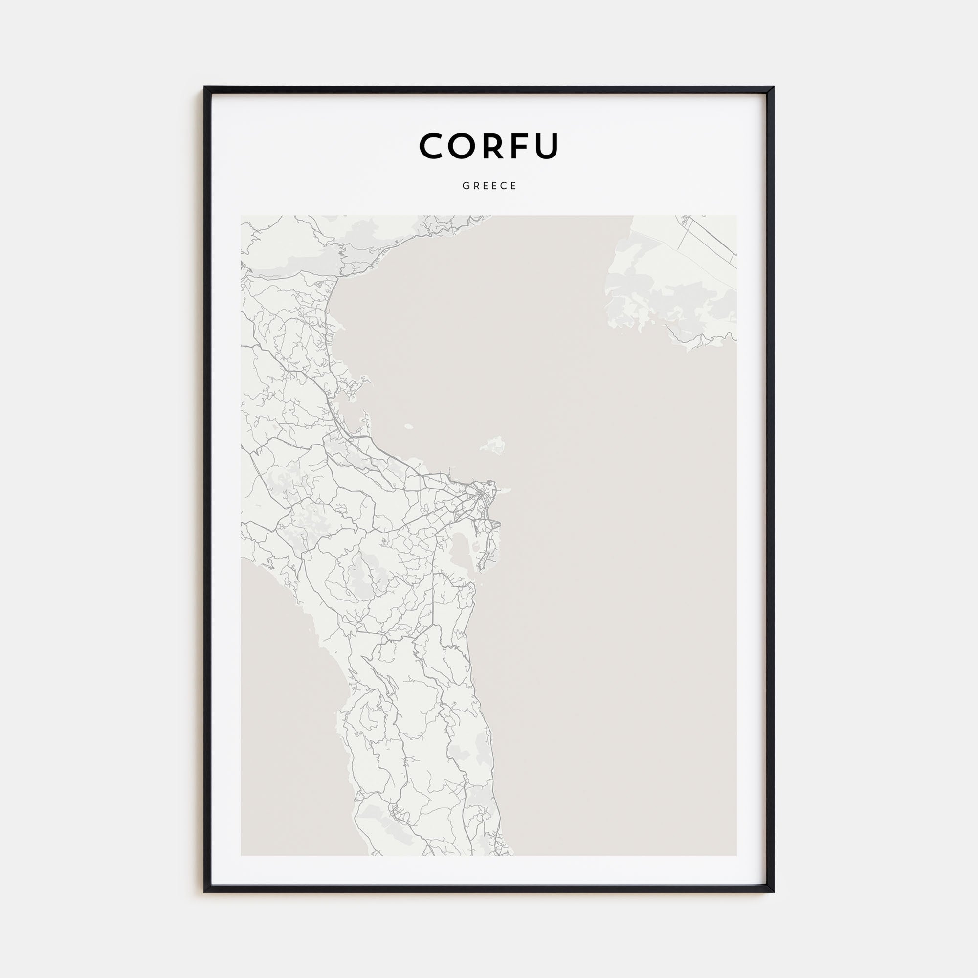 Corfu Map Portrait Poster
