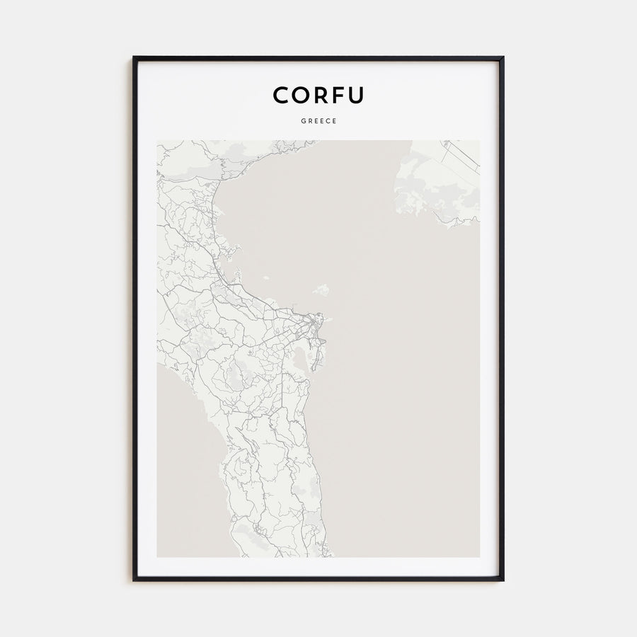 Corfu Map Portrait Poster