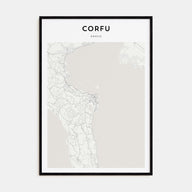 Corfu Map Portrait Poster