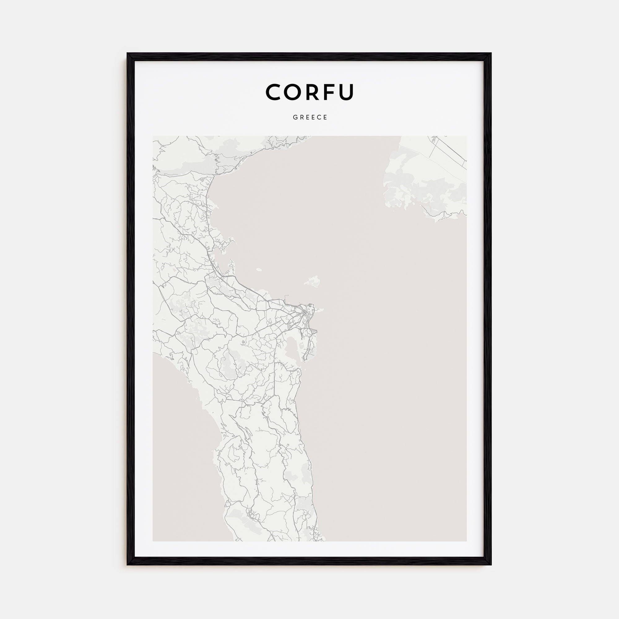 Corfu Map Portrait Poster