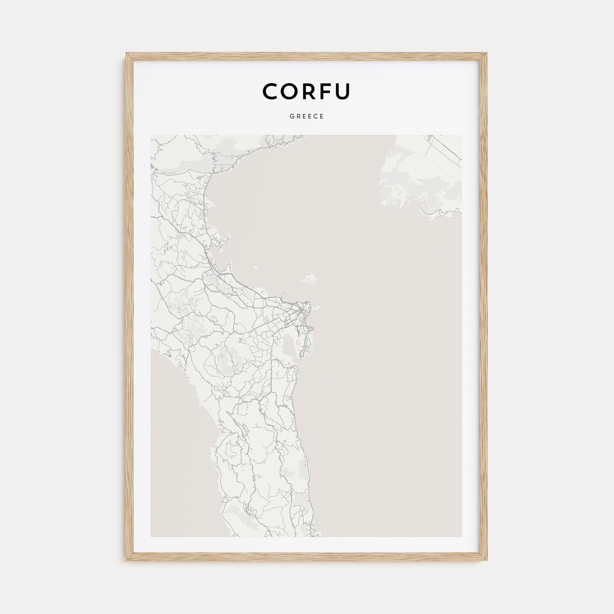 Corfu Map Portrait Poster