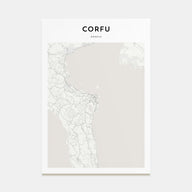 Corfu Map Portrait Poster