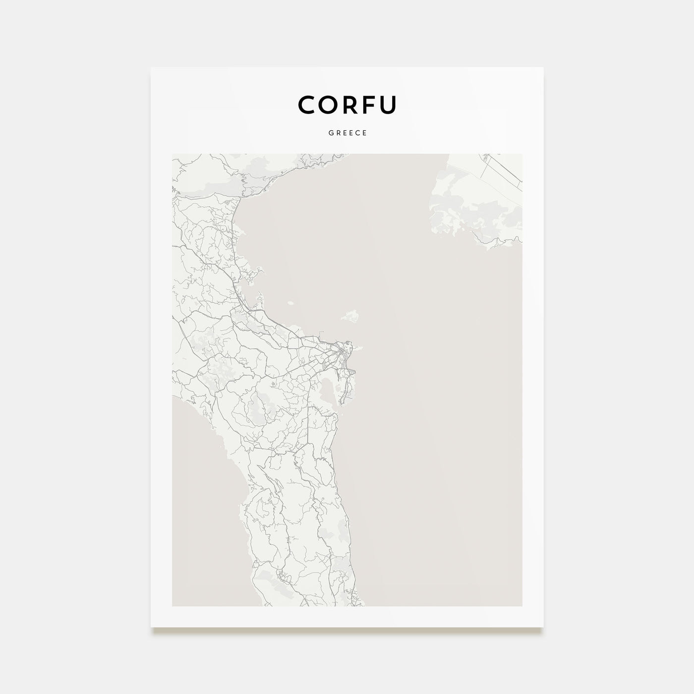 Corfu Map Portrait Poster