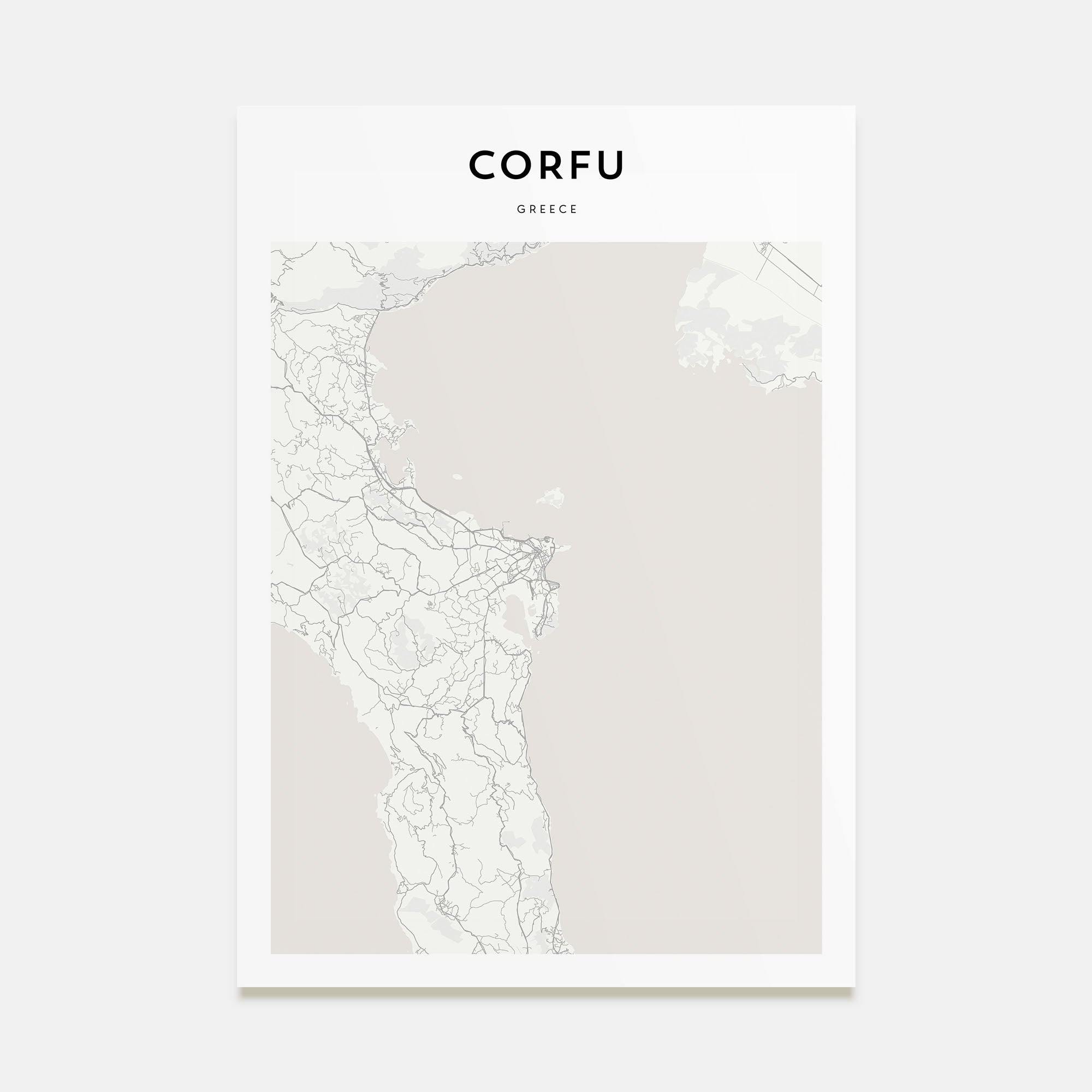 Corfu Map Portrait Poster