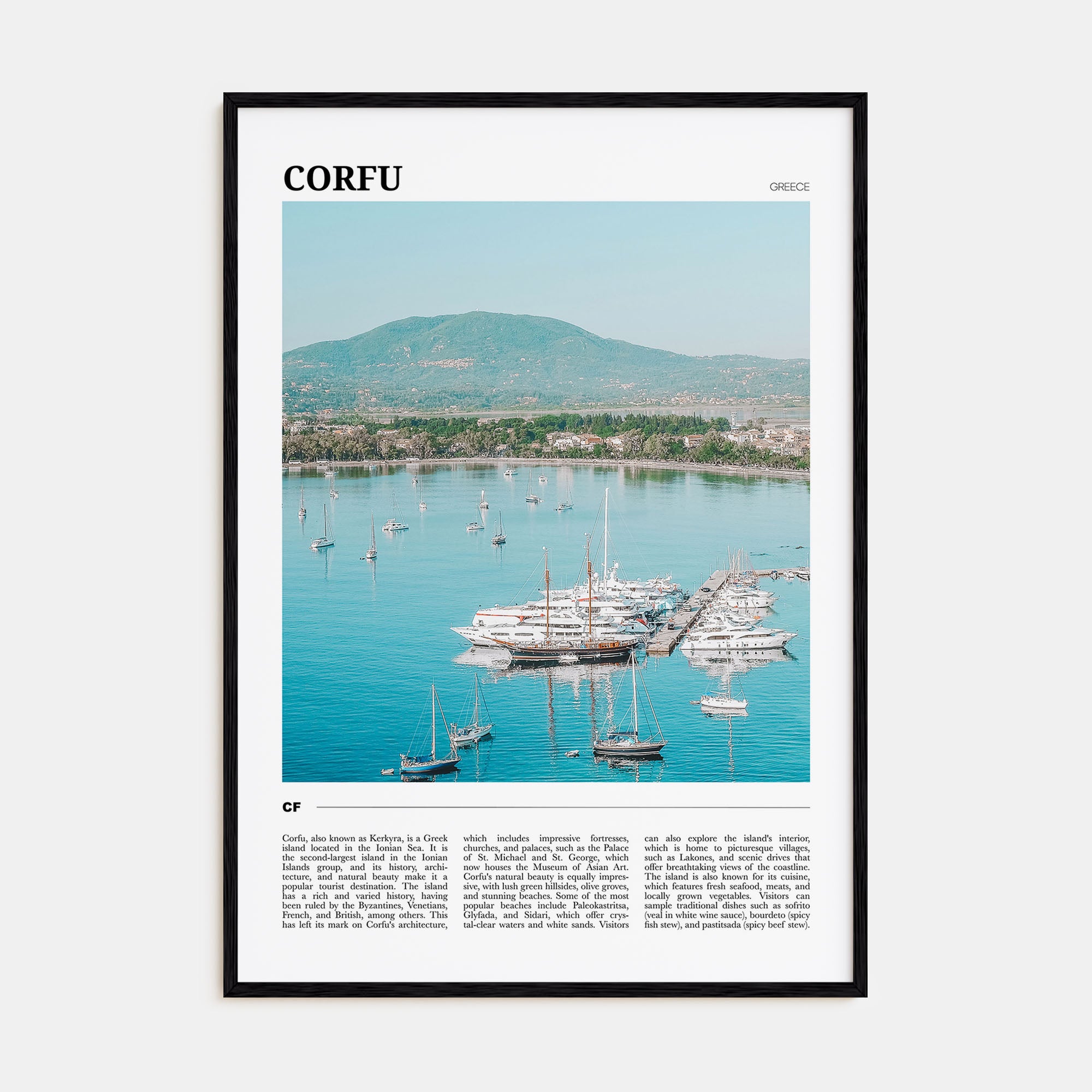 Corfu Travel Color Poster