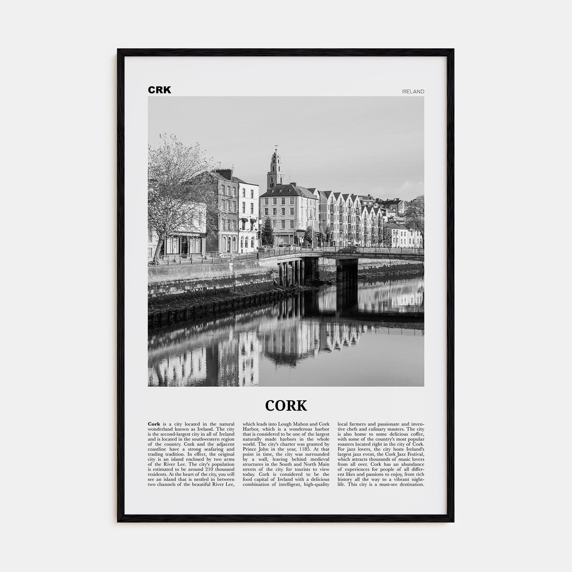 Cork Travel B&W Poster