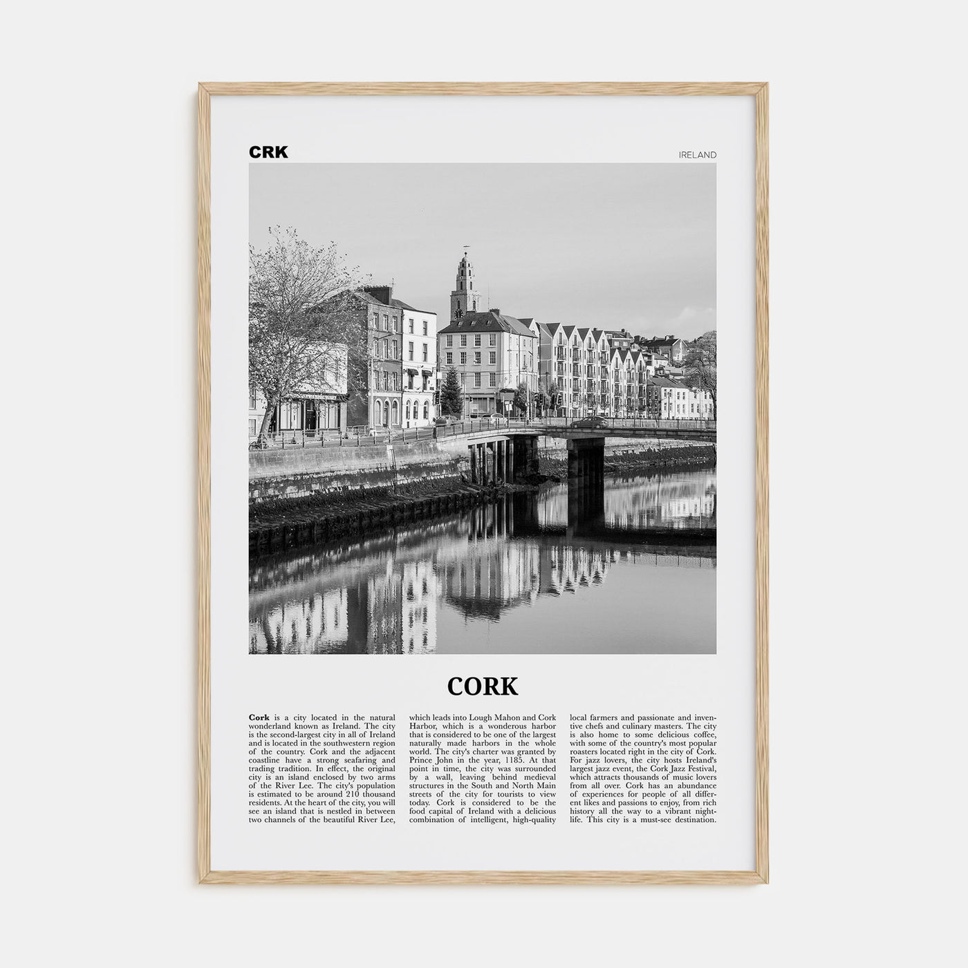 Cork Travel B&W Poster
