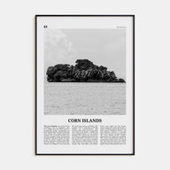 Corn Islands Travel B&W Poster