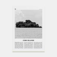 Corn Islands Travel B&W Poster