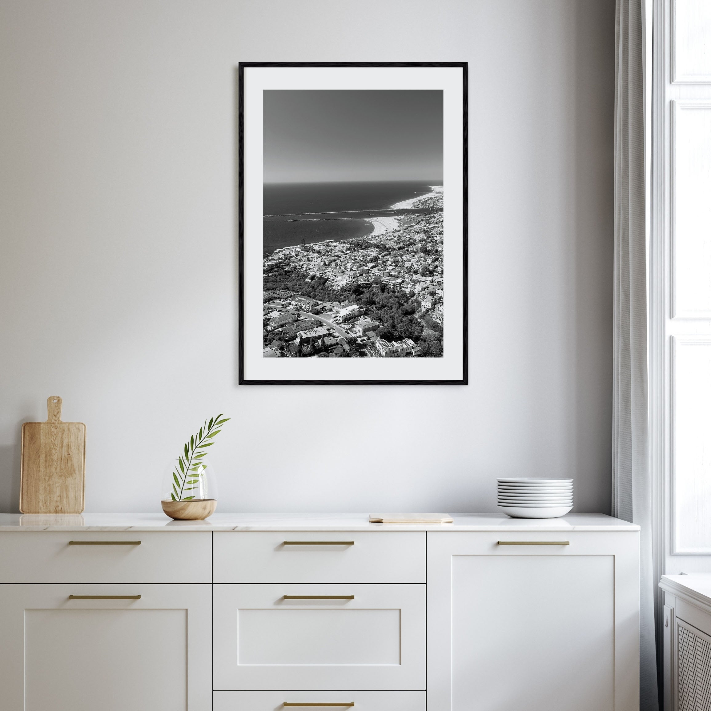 Corona del Mar Photo B&W Poster