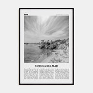 Corona del Mar Travel B&W Poster