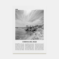 Corona del Mar Travel B&W Poster