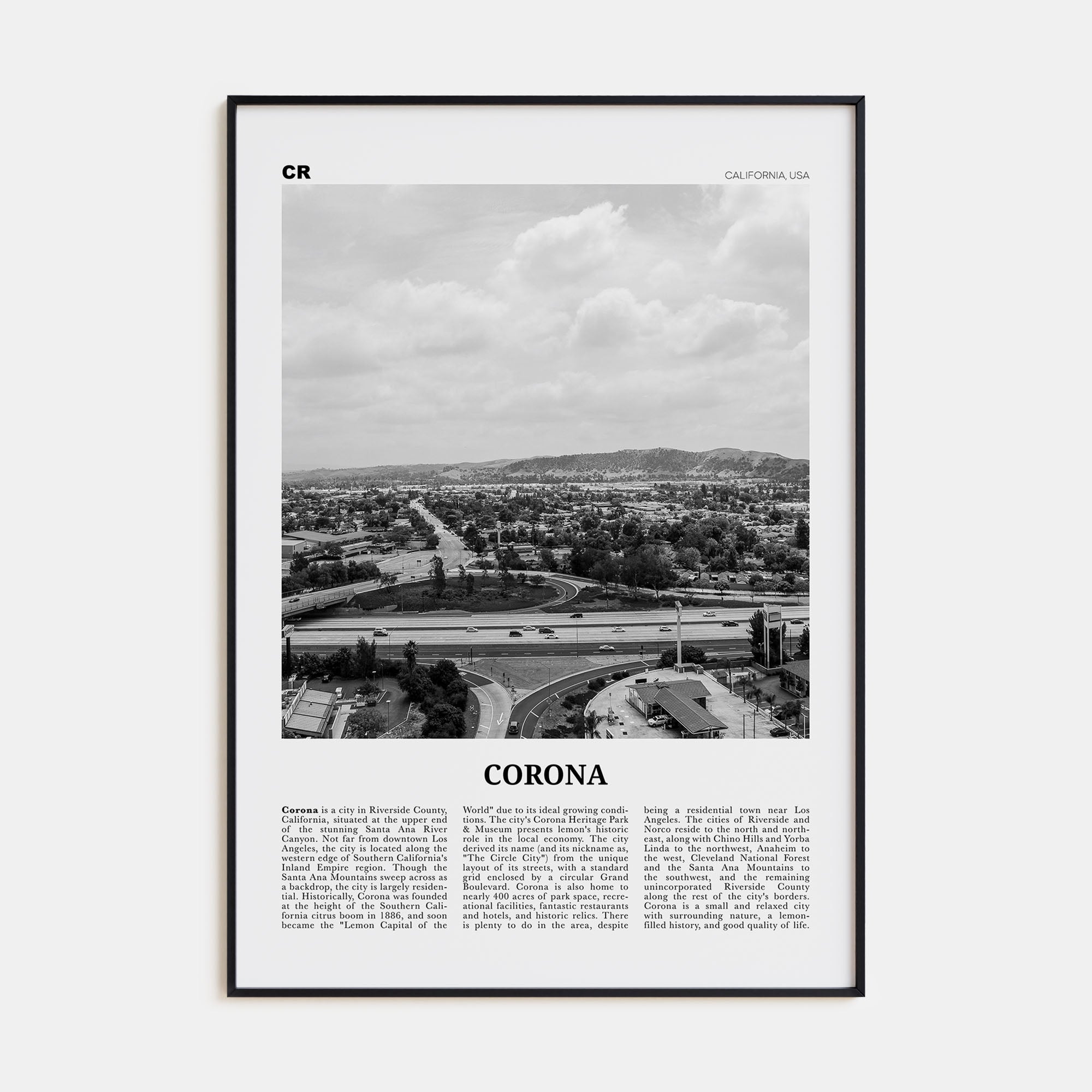 Corona Travel B&W Poster