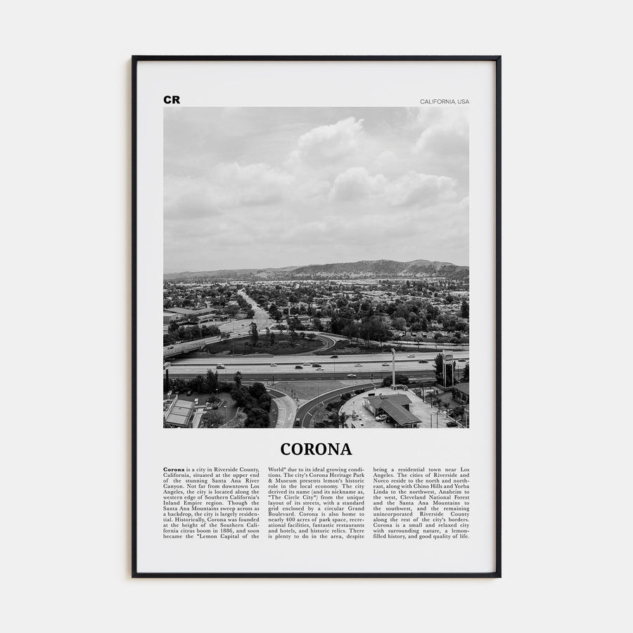 Corona Travel B&W Poster