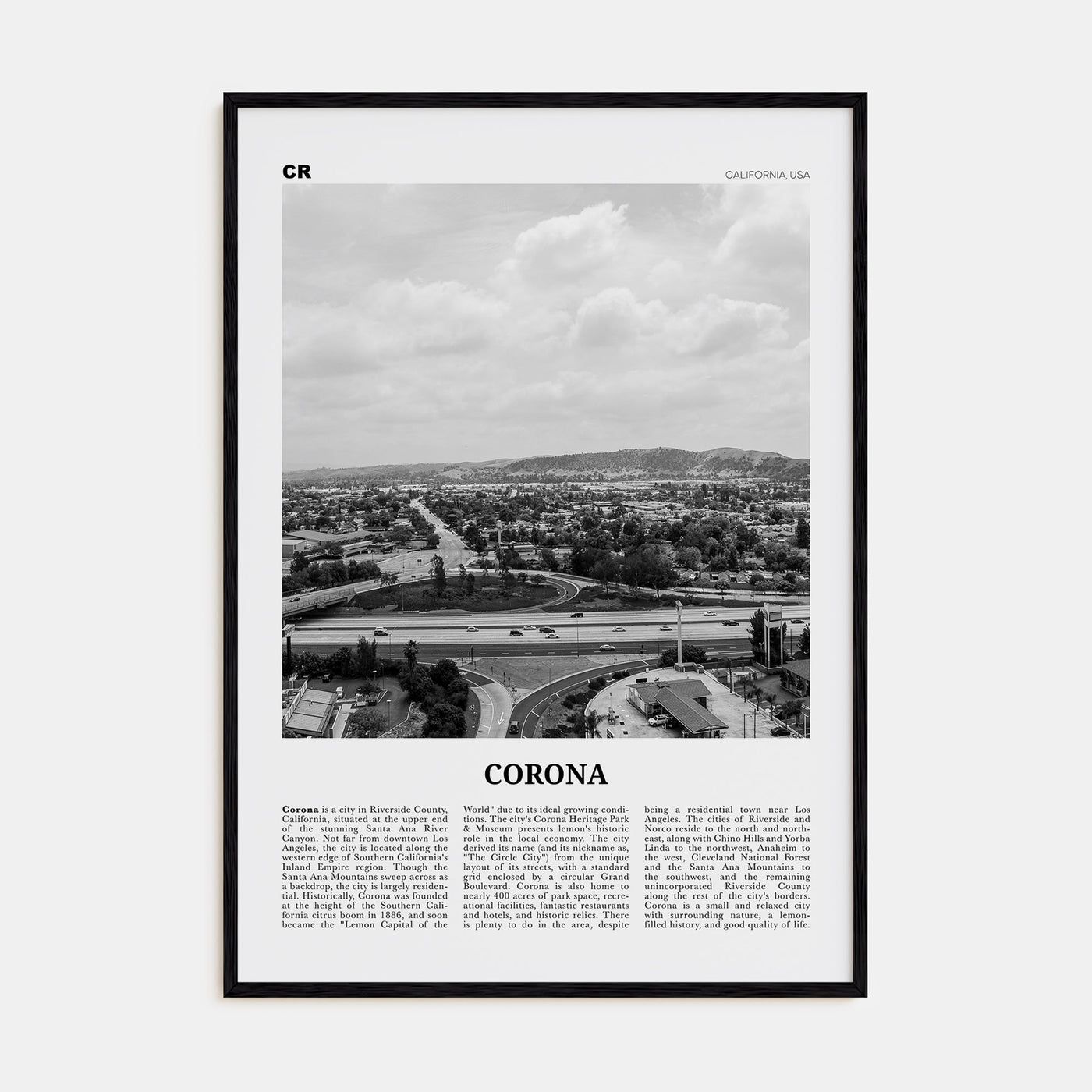 Corona Travel B&W Poster