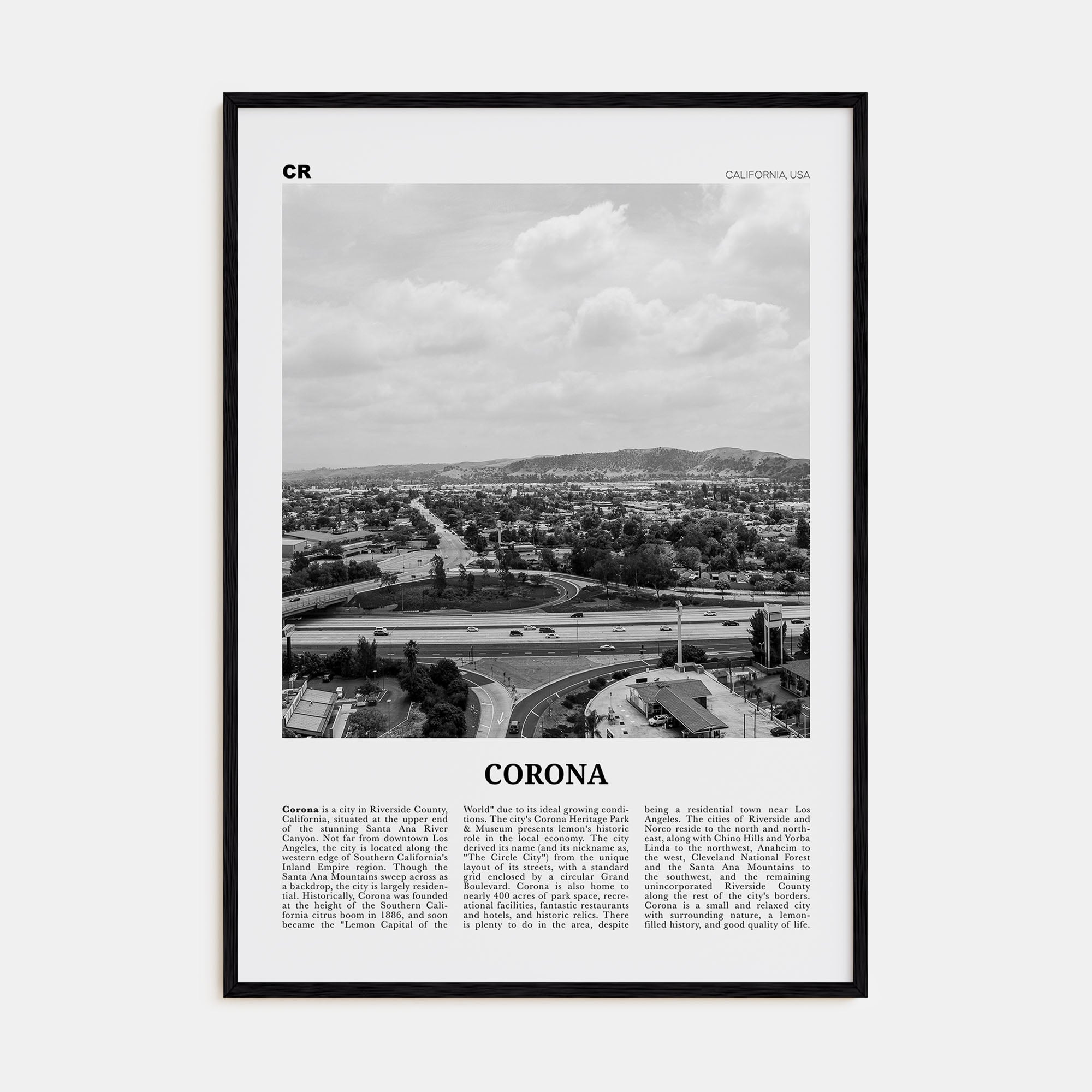 Corona Travel B&W Poster