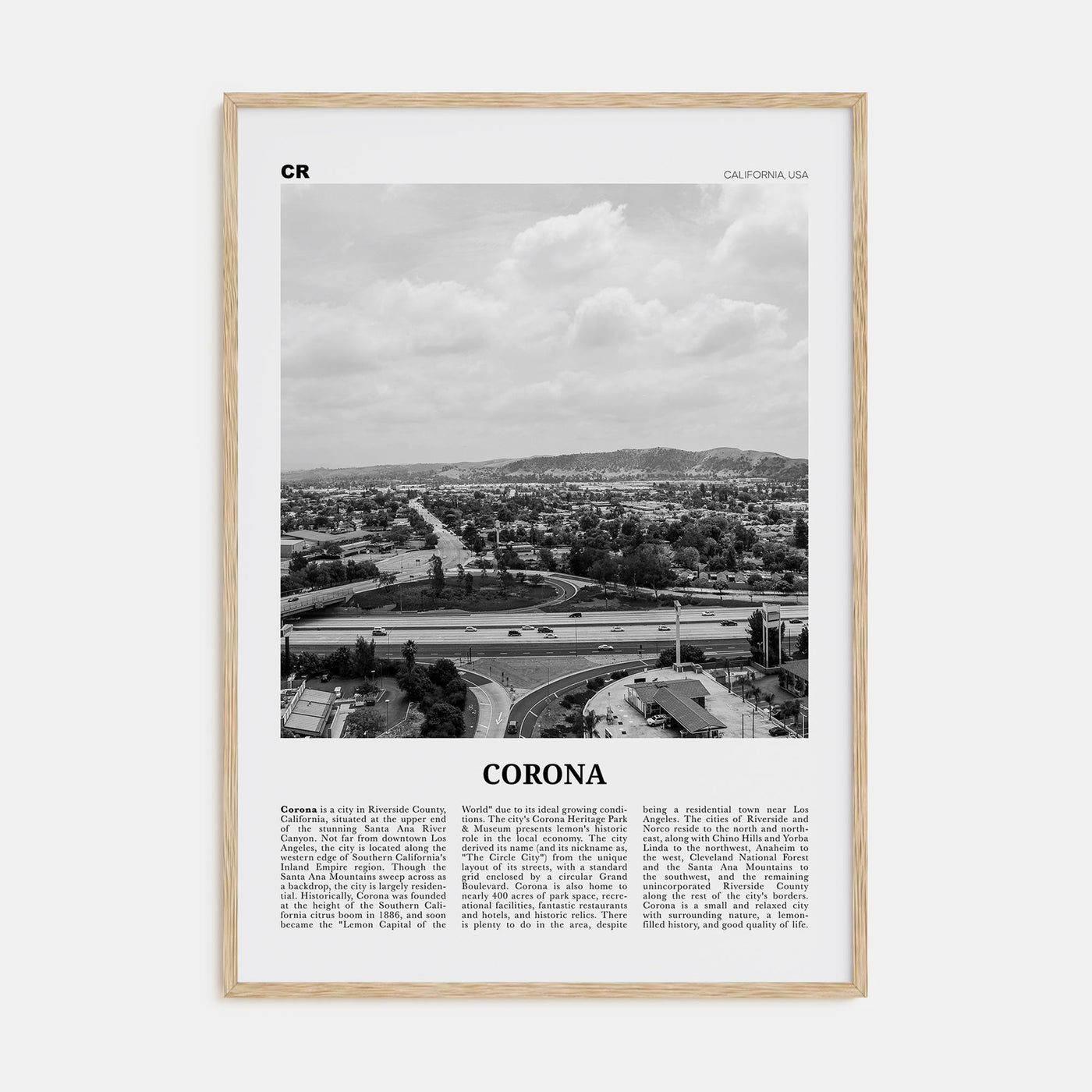 Corona Travel B&W Poster