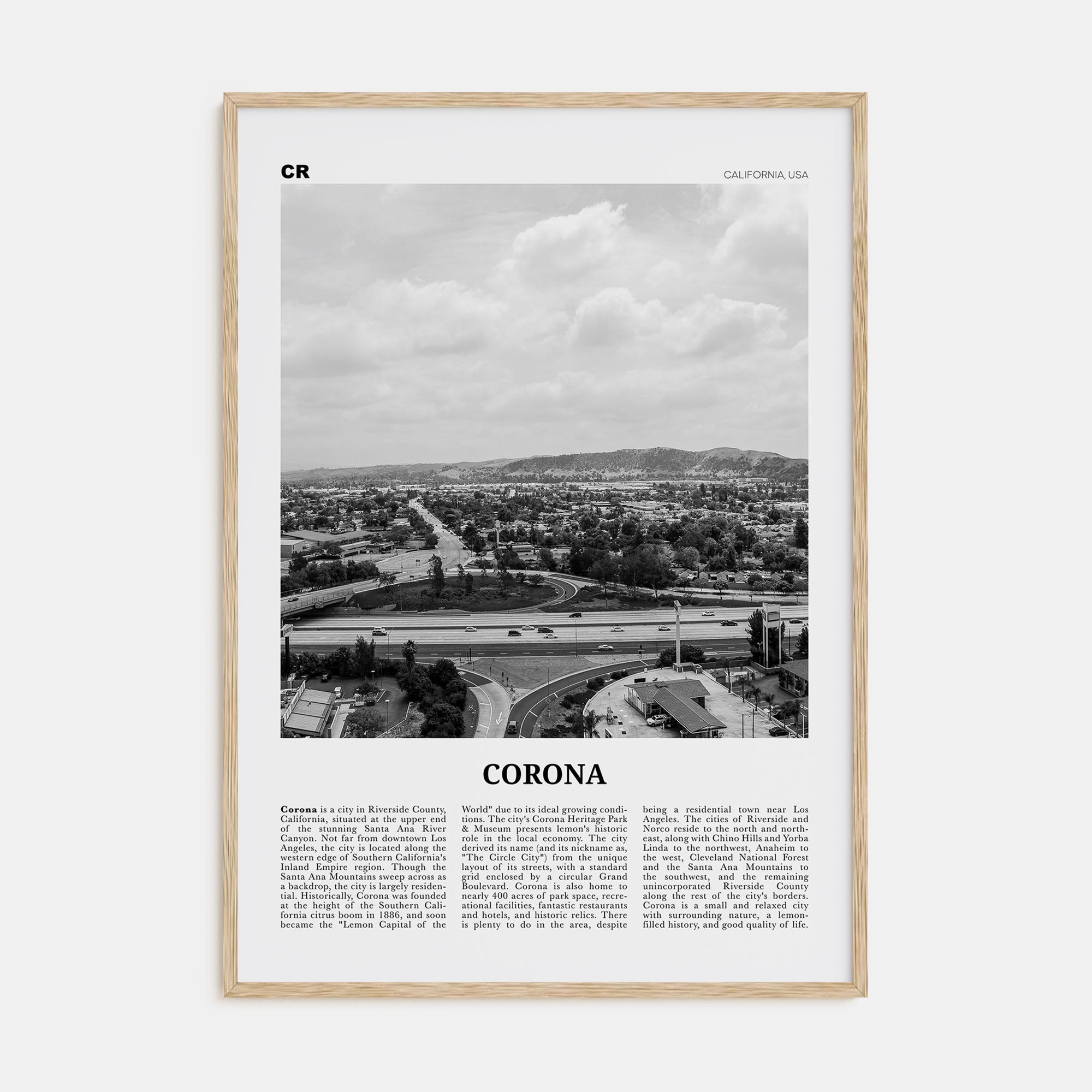 Corona Travel B&W Poster