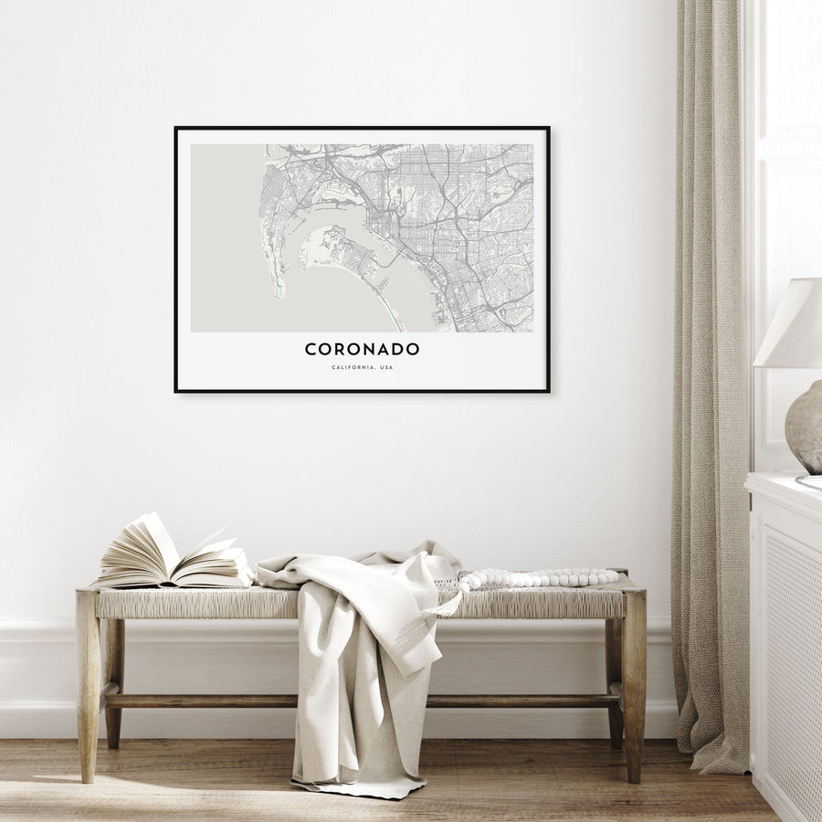 Coronado Map Landscape Poster